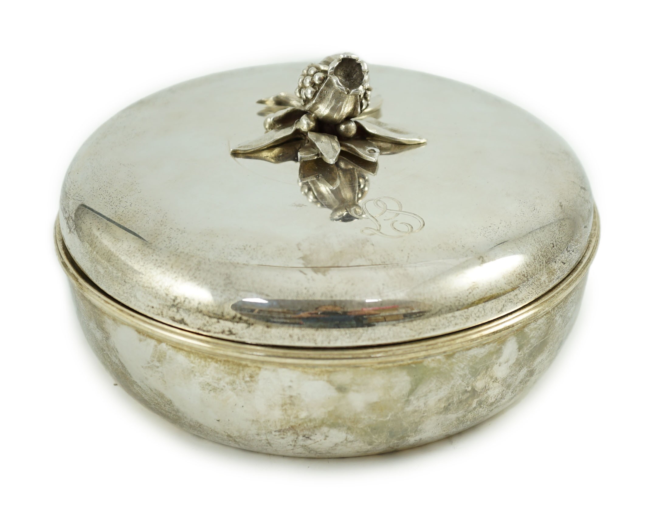A 20th century French Emile Puiforcat for Cartier 950 standard silver bowl and cover